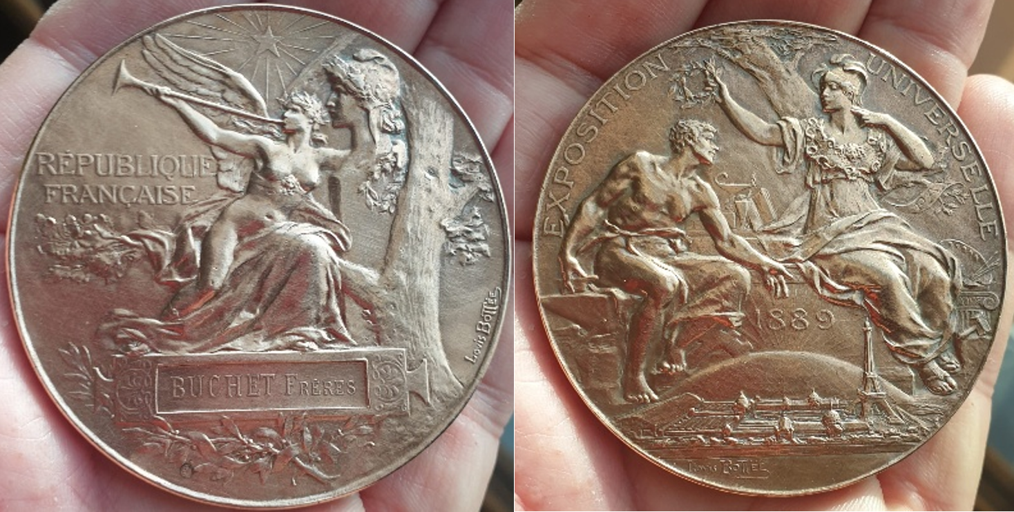 Médaille Exposition universelle de 1889 obtenue par les frères Buchet